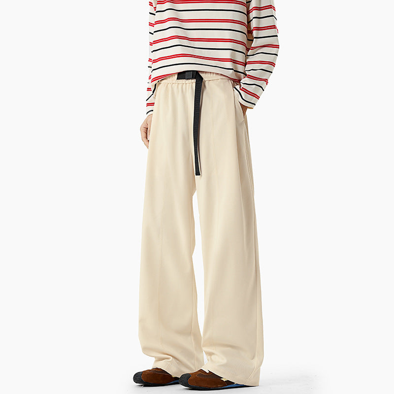 Herren Extraweite Drapierte Wide‑Leg‑Hose aus schwerfallendem Jersey mit Tunnelzugbund und Bundfalten Nord Taschen