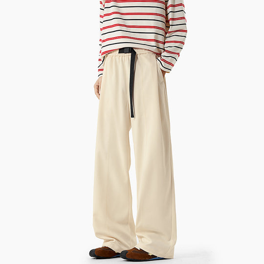 Herren Extraweite Drapierte Wide‑Leg‑Hose aus schwerfallendem Jersey mit Tunnelzugbund und Bundfalten Nord Taschen
