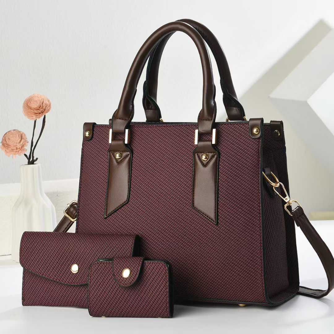 Damen tote Tasche mit strukturiertem Design und abnehmbarer Clutch Nord Taschen