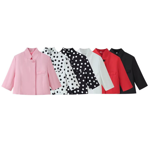 Damen Boxy-Kurzjacke mit Stehkragen und dreiviertelärmeln Nord Taschen