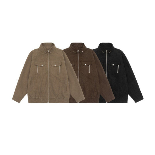 Herren Kurzjacke aus Teddy‑Fleece mit Stehkragen, aufgesetzten Brusttaschen und durchgehendem Reißverschluss Nord Taschen