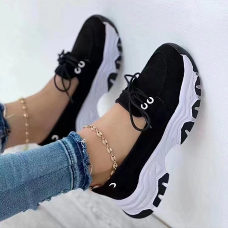 Damen  sportliche Chunky-Sneaker mit leichter Dämpfung, profilierter Wellenlaufsohle und atmungsaktivem Canvas-Obermaterial Nord Taschen
