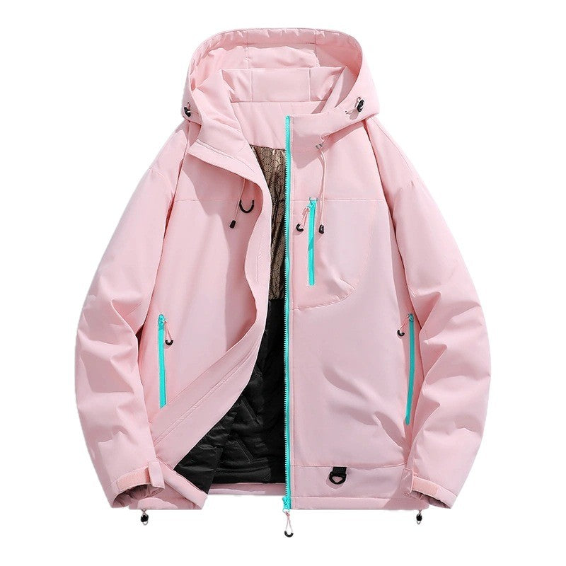 Damen Wasserdichte isolierte Softshell‑Thermojacke mit Kapuze und Multifunktionstaschen Nord Taschen