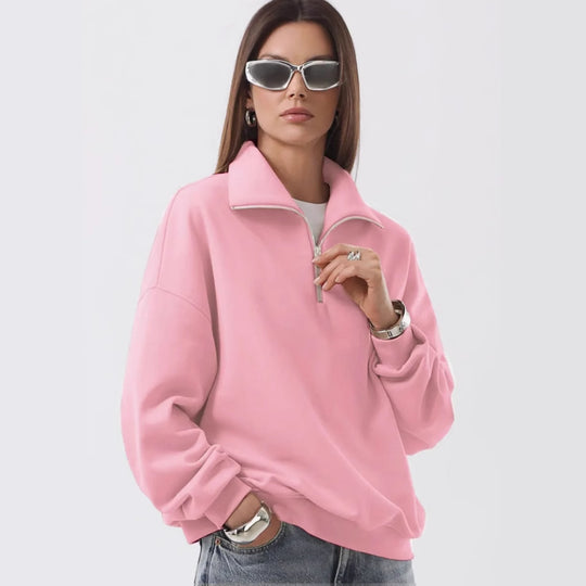 Unisex nan Relax-Halbzip-Sweatshirt mit hohem Stehkragen, Raglanärmeln und leicht angerauter Innenseite Nord Taschen