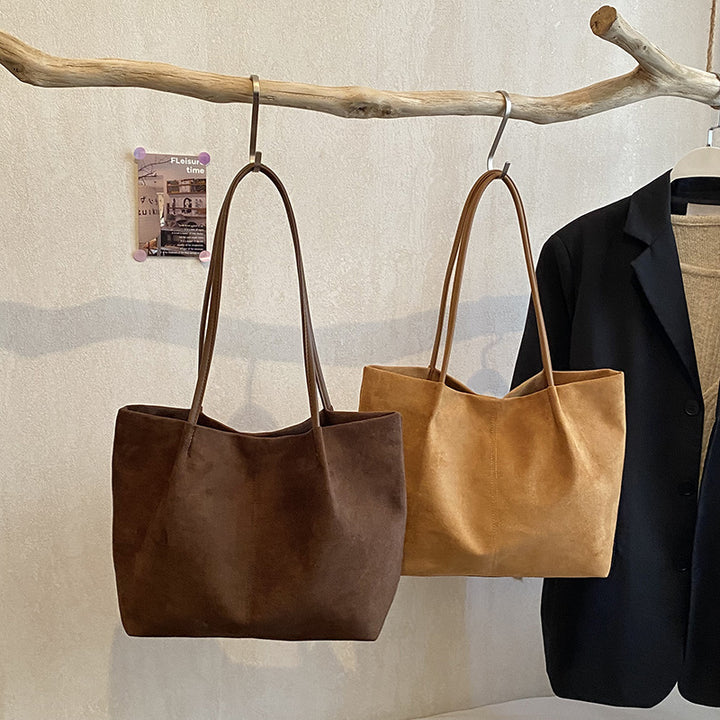 Damen geräumige Shopper-Tasche aus weichem Wildleder Nord Taschen