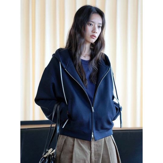Damen Oversize-Zip-Hoodie aus French Terry mit Raglanärmeln Nord Taschen