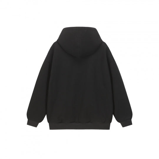 Unisex Oversize Kapuzen-Sweatjacke mit Karofutter, durchgehendem Reißverschluss und geripptem Saum Nord Taschen