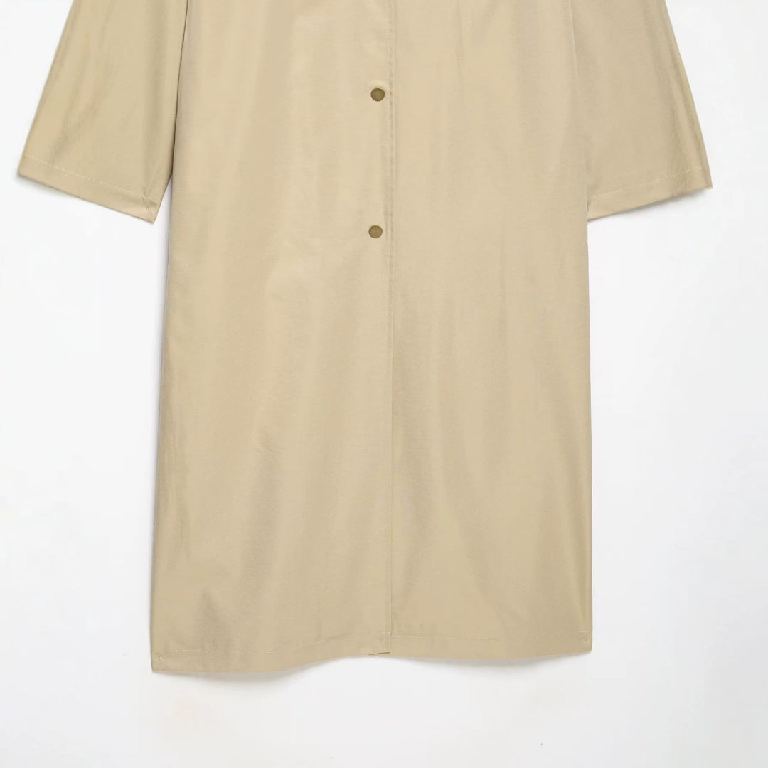 Damen Leichter Trenchcoat mit Schultercape und Druckknopf-Verschluss Nord Taschen