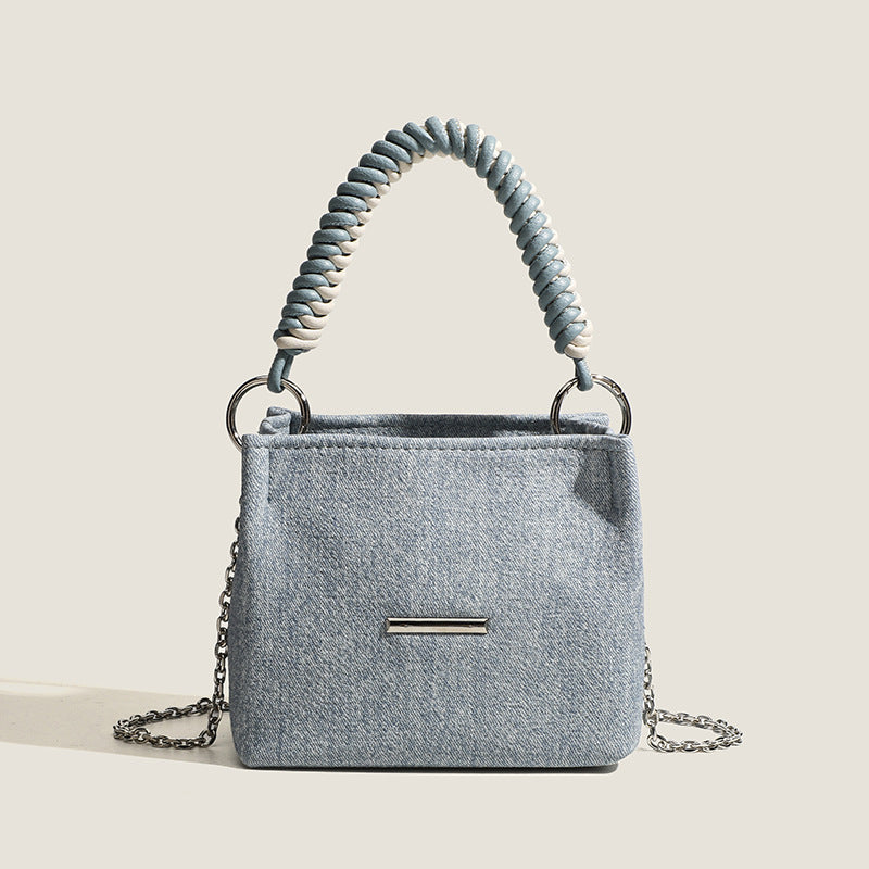 Damen Denim Mini-Handtasche mit elegantem Kettenriemen Nord Taschen