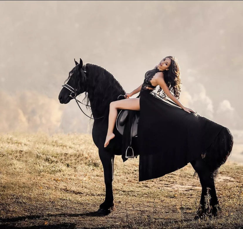 Damen Elegantes Hochgeschlossenes Abendkleid