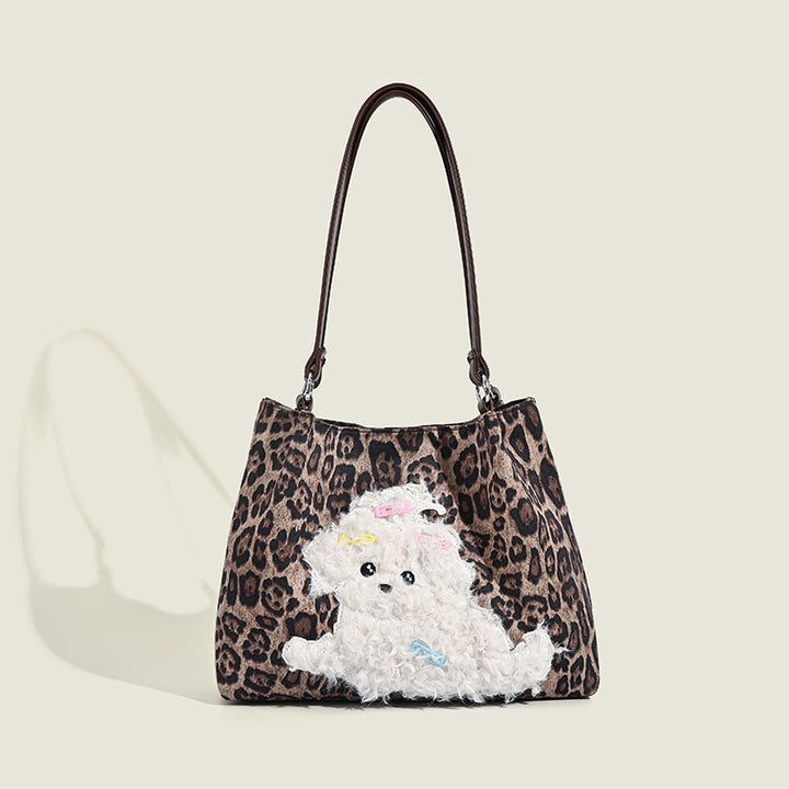 Damen Schultertasche mit verspieltem Tiermotiv Nord Taschen