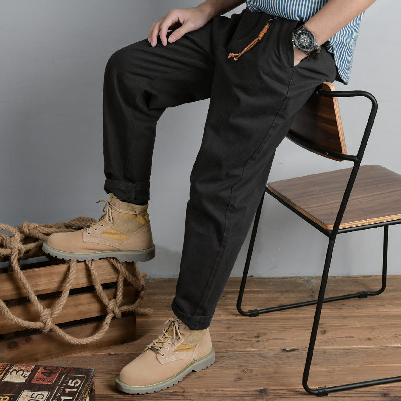 Herren Baumwoll‑Twill Chino im Relaxed‑Tapered Schnitt mit Kordelzugbund und aufgesetzten Taschen Nord Taschen