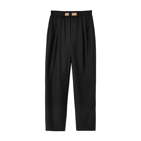 Damen Leichte Stoffhose mit elastischem Bund, Bundfalten und geradem Bein Nord Taschen