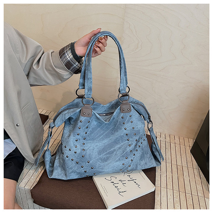 Damen modische Shopper-Tasche aus strapazierfähigem Material mit Nieten Nord Taschen
