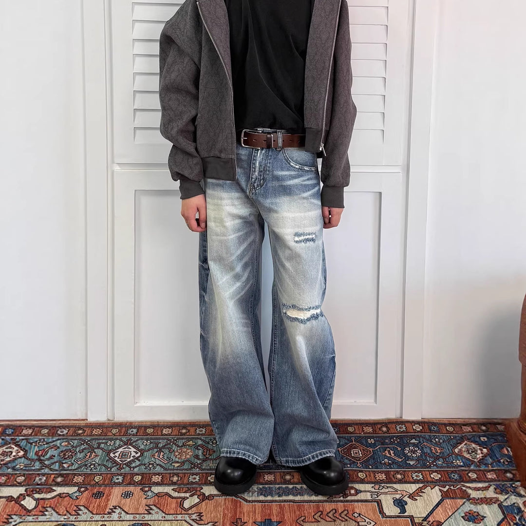 Damen Weitgeschnittene Denim Jeans Nord Taschen