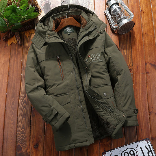 Herren Wetterfeste Fleecejacke mit abnehmbarer Kapuze Nord Taschen