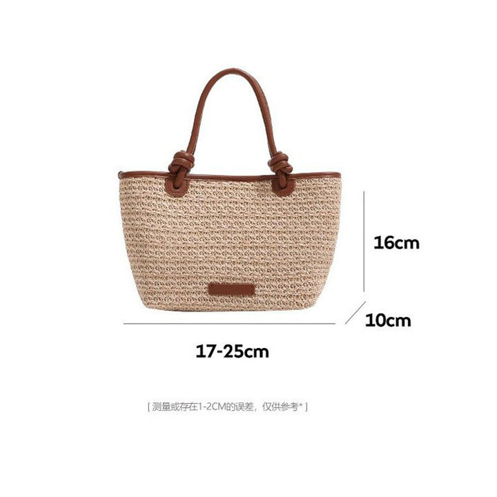 Damen Strohtasche mit elegantem Lederakzent Nord Taschen
