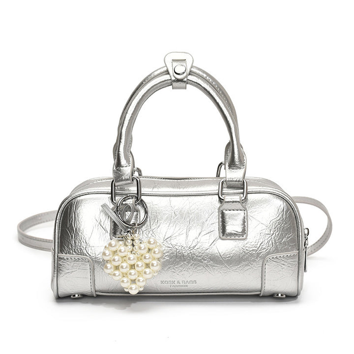 Damen Abendtasche mit hochglänzender Oberfläche und praktischen Tragegriffen Nord Taschen