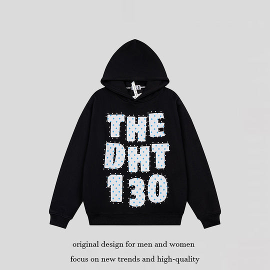 Unisex Oversize-Kapuzenpullover mit Statement-Print und Polka‑Dot-Applikation Nord Taschen