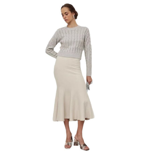 Damen Eleganter Strickpullover mit Zopfmuster Nord Taschen