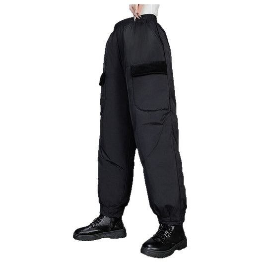 Damen gesteppte Thermo-Cargo-Hose mit elastischem Bund und Saumbündchen Nord Taschen