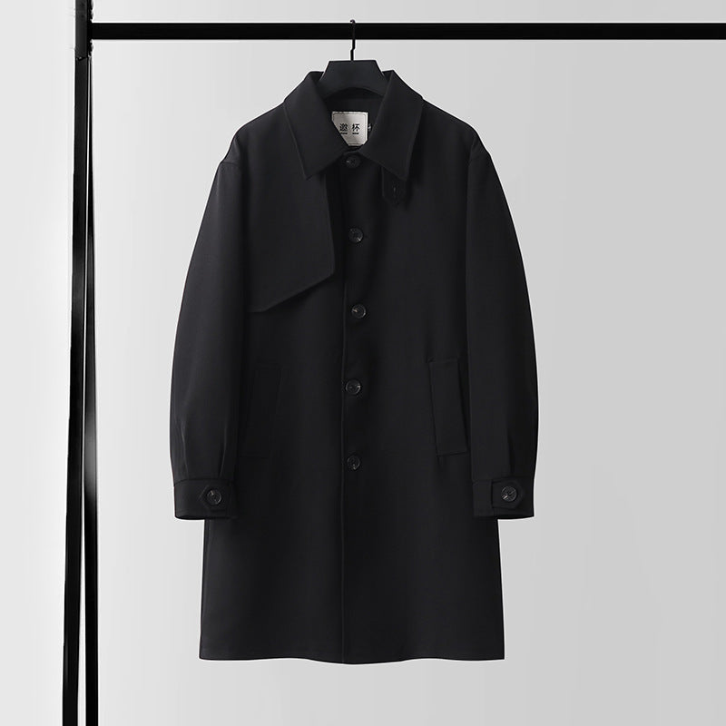Herren Moderner wasserabweisender Trenchcoat mit verdeckter Knopfleiste und Passformoptimierung Nord Taschen
