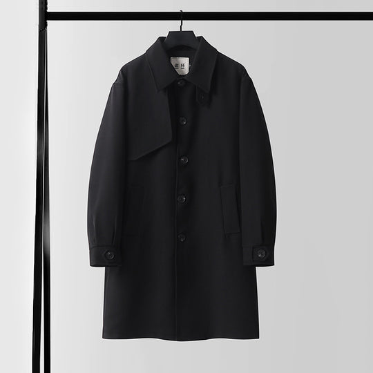 Herren Moderner wasserabweisender Trenchcoat mit verdeckter Knopfleiste und Passformoptimierung Nord Taschen