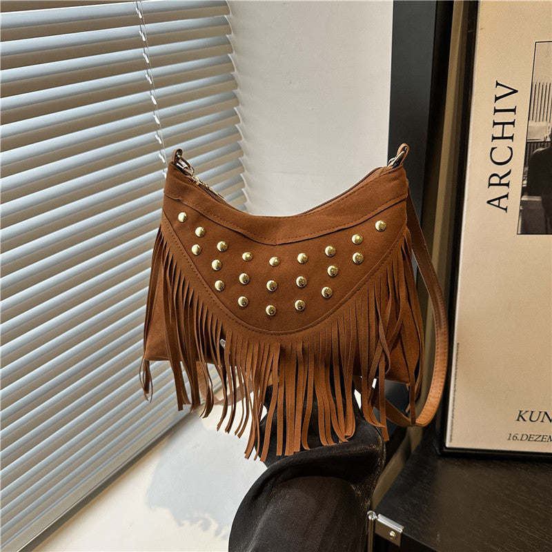 Damen Fransen Tasche mit Nieten Nord Taschen