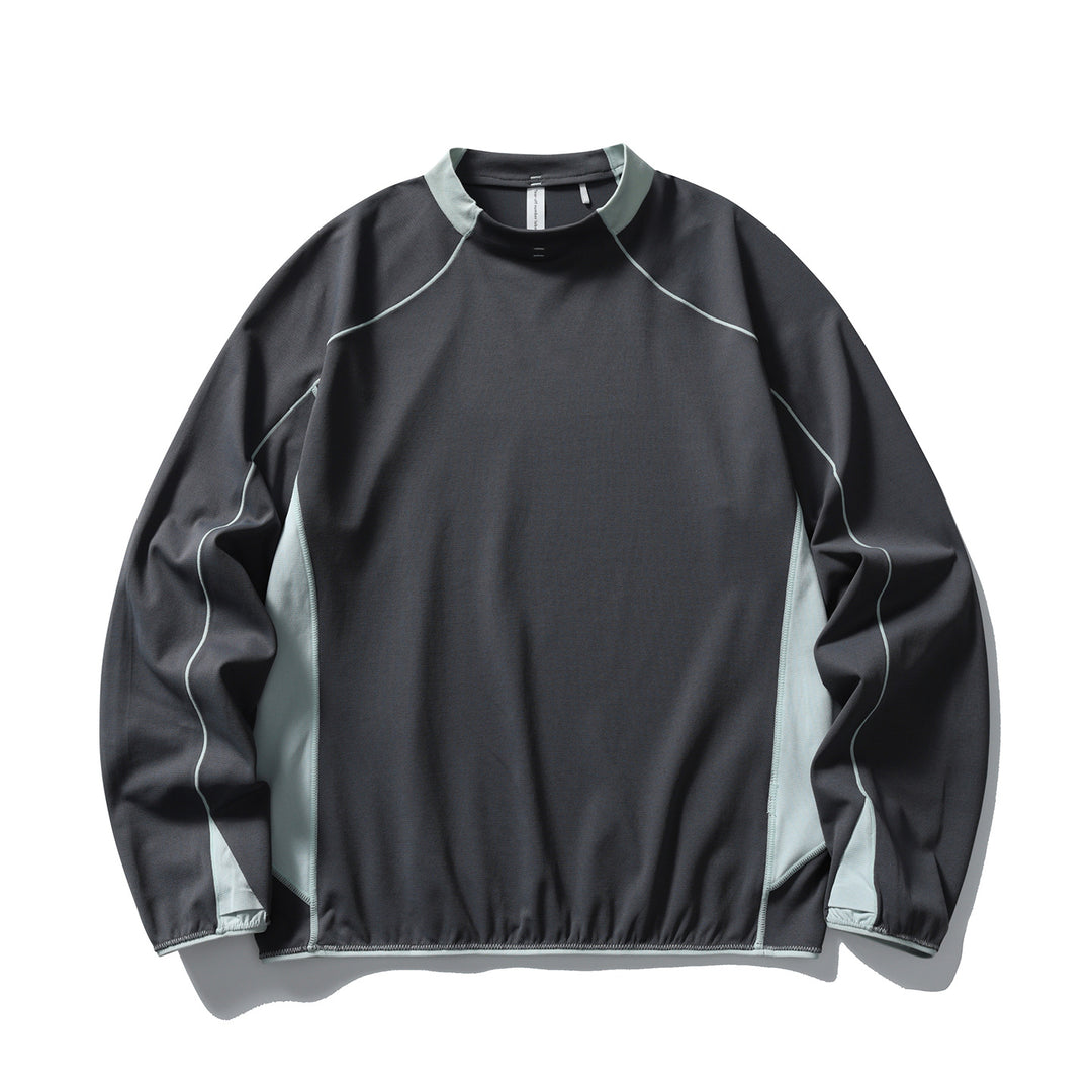 Unisex technisches Mockneck-Longsleeve mit Raglannähten, Kontrast-Einsätzen und elastischem Saum Nord Taschen