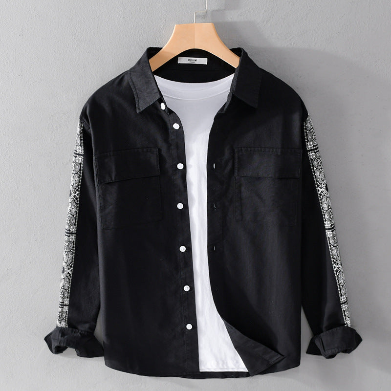 Herren Overshirt mit Bandana-Ärmeln, Brustklappen und relaxed Fit Nord Taschen