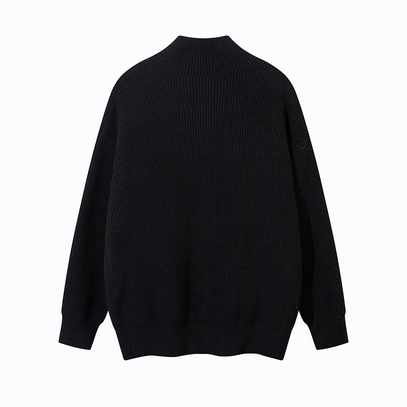 Unisex Oversize-Strickjacke mit Stehkragen und durchgehender Knopfleiste Nord Taschen