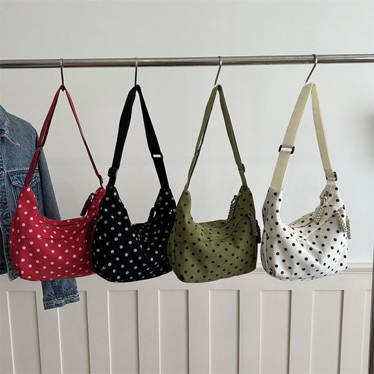 Damen Umhängetasche mit Punktemuster und verstellbarem Schulterriemen Nord Taschen