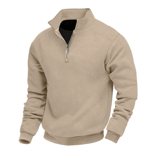 Herren Halbzip-Pullover mit geometrischer Waffelstruktur Nord Taschen