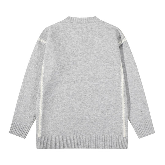 Unisex Oversize Feinstrick-Pullover mit Rundhalsausschnitt und Rippenbündchen Nord Taschen