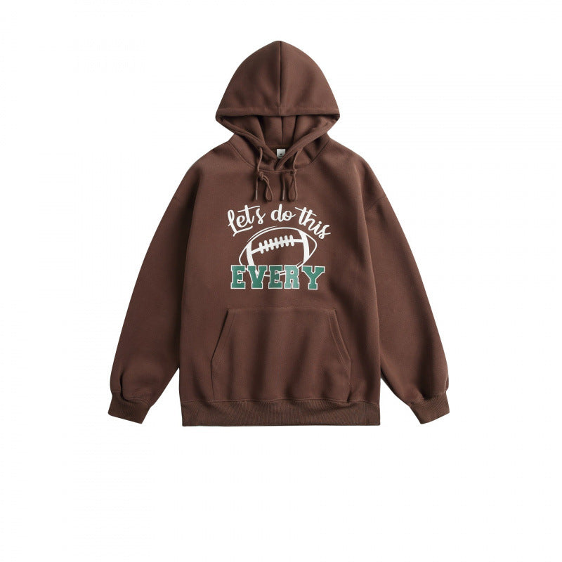 Unisex Oversize-Kapuzenpullover mit College-Print und Kängurutasche Nord Taschen