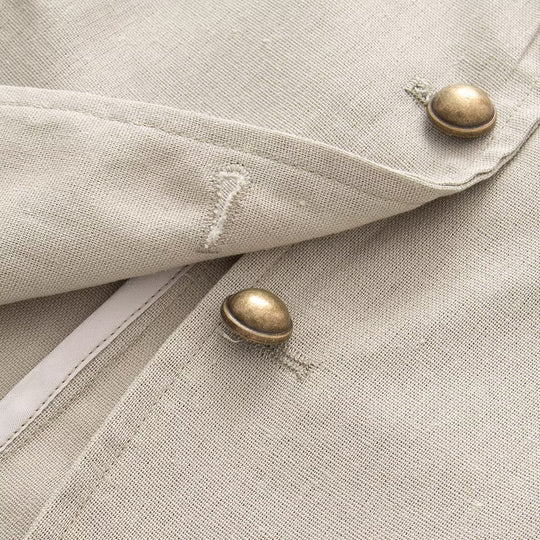 Damen Taillierter Stehkragen-Blazer mit dekorativen Metallknöpfen Nord Taschen