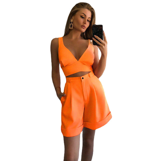 Damen Zweiteiliges Ensemble mit Crop-Top und Shorts Nord Taschen