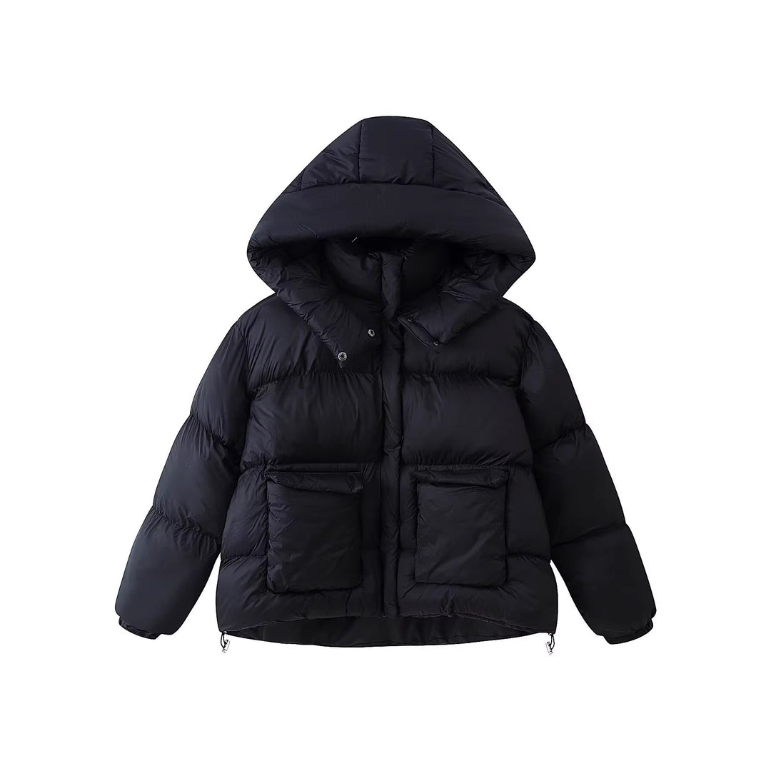 Damen Wattierte Oversize-Parka mit XXL-Kapuze und Klappentaschen Nord Taschen