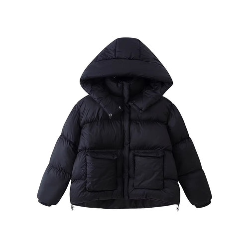 Damen Wattierte Oversize-Parka mit XXL-Kapuze und Klappentaschen Nord Taschen