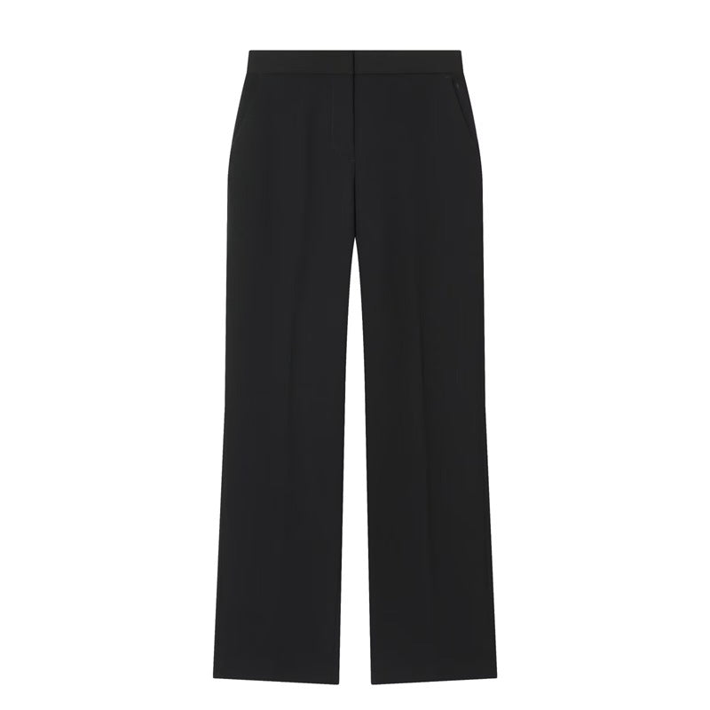 Damen weite Anzughose mit hoher Taille, Bügelfalte und elastischem Rückbund Nord Taschen