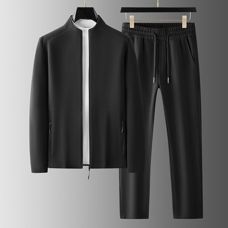 Trainingsanzug Reißverschlussjacke mit Hohem Kragen Elastischer Bund Lässige Passform