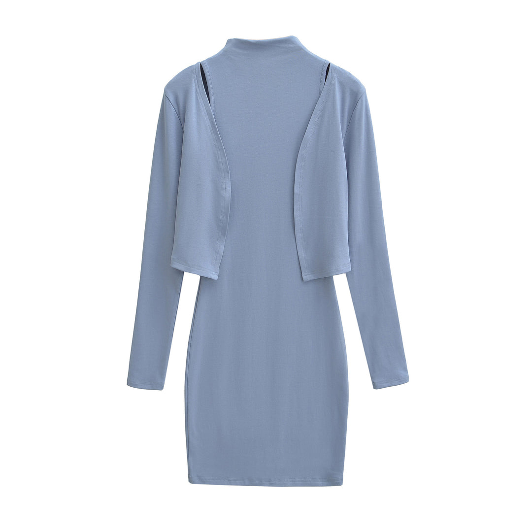 Damen Figurnahes Midikleid mit integriertem Bolero und Stehkragen Nord Taschen