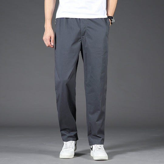 Herren Leichte Relaxed-Fit Chinohose mit elastischem Bund & geradem Bein Nord Taschen