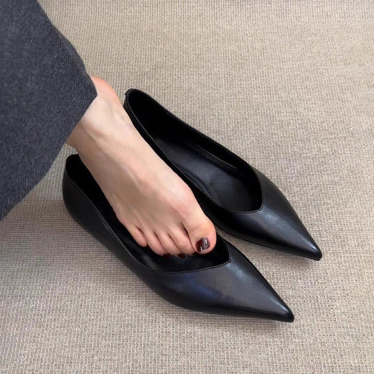 Damen spitze Ballerinas mit raffinierter Ausschnittform und komfortablem InnenlNord Taschenen