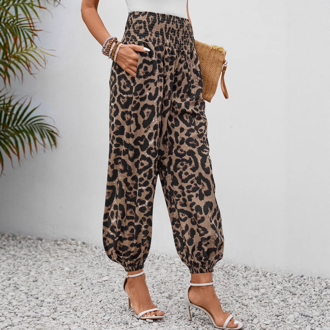 Damen weite Leopardenmuster-Hosen