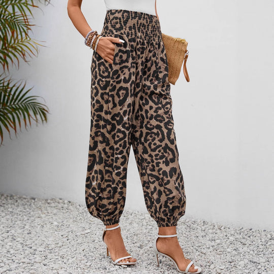 Damen weite Leopardenmuster-Hosen