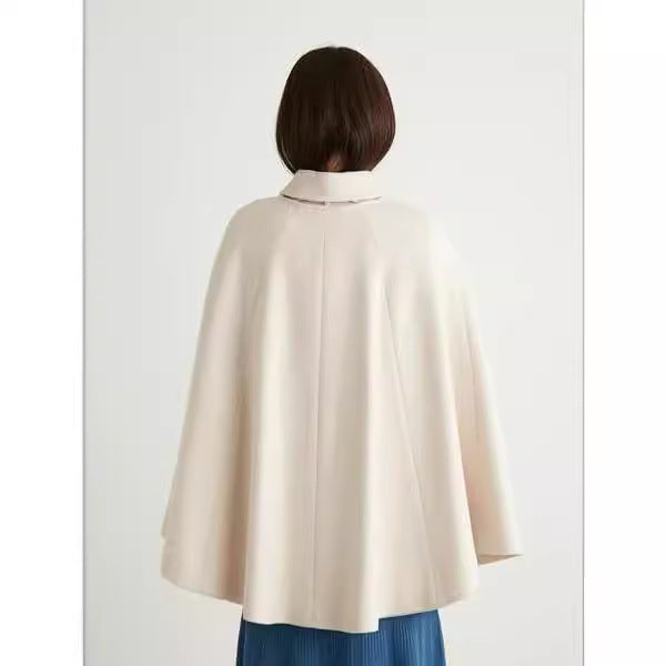 Damen Kurzcape-Mantel im Blazerstil mit Taillengürtel und Hemdkragen Nord Taschen