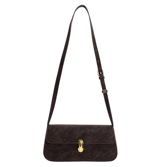 Damen Umhängetasche mit luxuriösem Veloursleder und eleganter Schnappschließe Nord Taschen