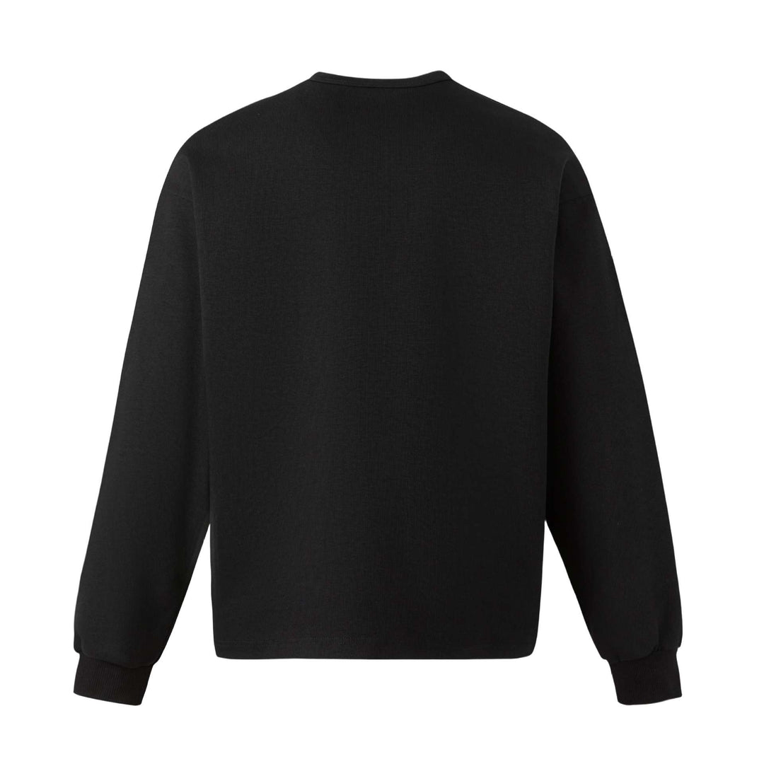 Unisex Oversize Sweatshirt mit kurzem Henley‑Placket und verschwommenem Grafikprint Nord Taschen