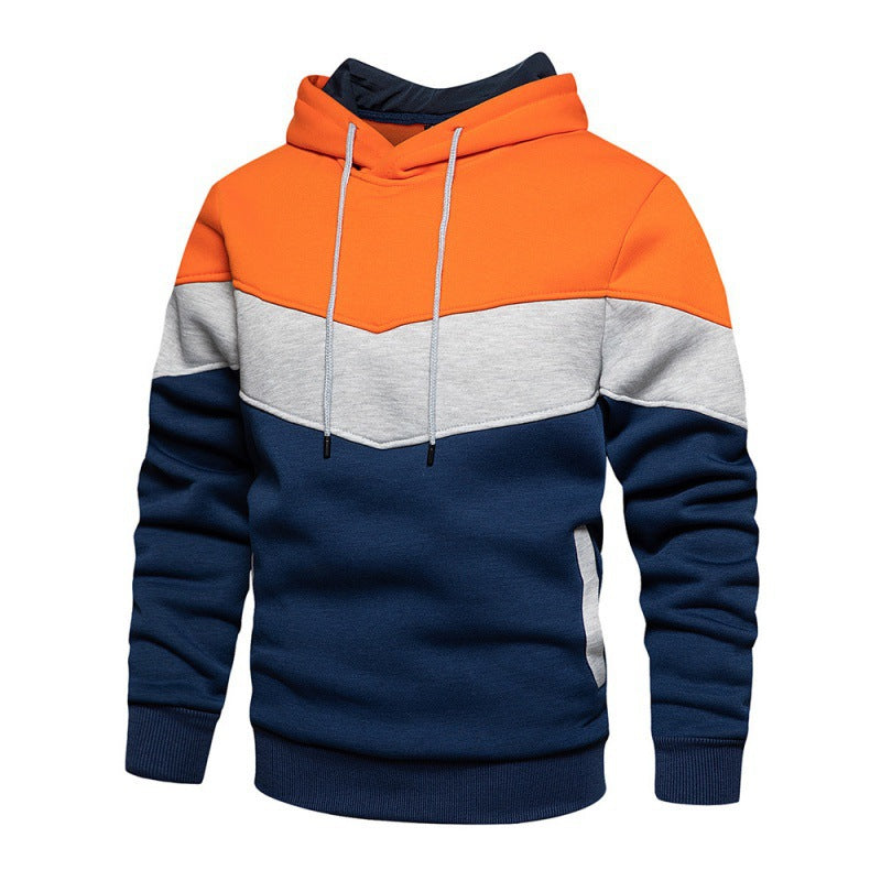 Herren Kapuzenpullover mit kontrastierenden Farbblöcken und weichem Innenfutter